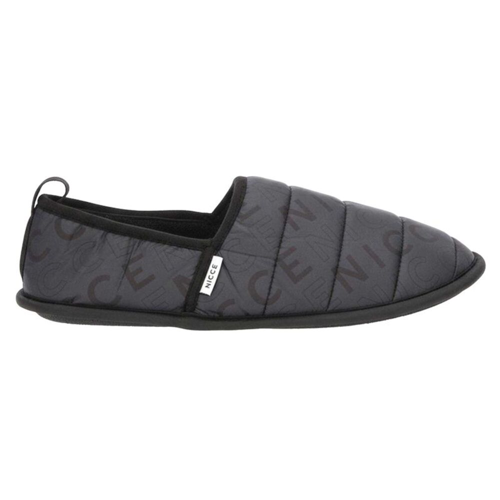 Nicce Mens Quilted Mule Slippers / Charcoal